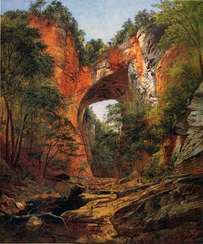 Een natuurlijke brug, Virginia, 1860 door David Johnson